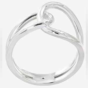 NWOT Sparkle Allure silver over brass crossover band ring - nickel free